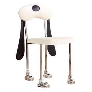 中古狗狗椅子北欧轻奢餐椅家用卧室化妆椅儿童房设计师简约卡通椅