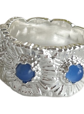 日韩新款银色多色镶钻小雏菊权志龙同款通勤时尚高级感轻奢戒指环