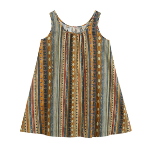 梵高七月夏装新款纯棉森女系文艺宽松圆领居家服吊带背心打底裙女