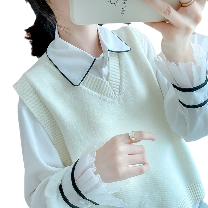 马甲背心外套春秋坎肩2025新款针织女士毛衣外搭宽松秋冬毛线马夹