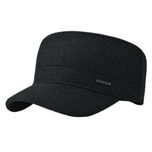 老人帽子男冬全封口平顶帽爸爸鸭舌帽秋冬保暖老年人爷爷护耳冬帽