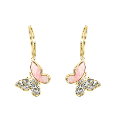 TWINSLULU时尚梦幻粉色蝴蝶耳环