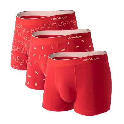 DavidArchy好运大红男平角内裤