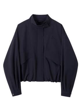 骆驼女装立领夹克2026秋季新款户外软壳登山服宽松休闲短款外套女