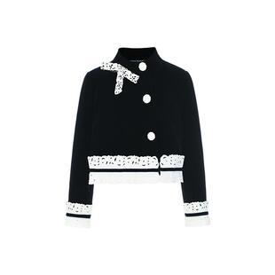 lefame拉飞姆冬季宫廷风刺绣花边小个子短款丝绒羽绒服