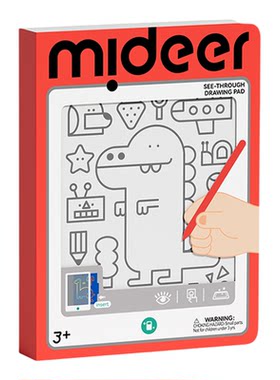 【自营】mideer弥鹿儿童画板涂鸦家用可消除擦磁吸液晶手写字黑板