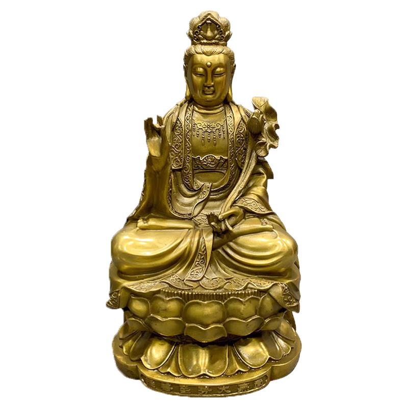 黄铜铜西方三圣菩萨铜像家用摆件
