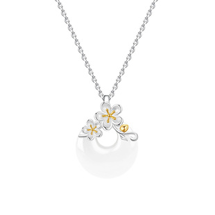 中国黄金央创平安扣项链女款2026新款纯银妈妈生日礼物女生友S925