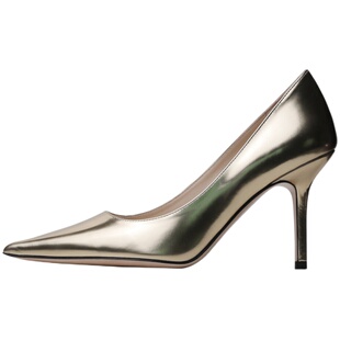 如履平地 真的太美了！定制高级金色牛皮尖头8.5CM高跟鞋 工作鞋