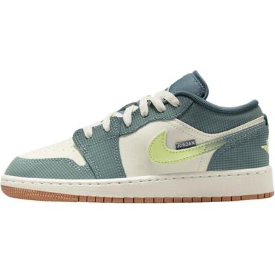 【自营】NIKE耐克女鞋白绿色AJ1大童鞋低帮运动鞋IB7112-001