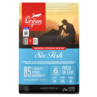 Orijen原始猎食渴望六种鱼狗粮成幼犬通用靓毛美肤犬粮2/6/11.4kg