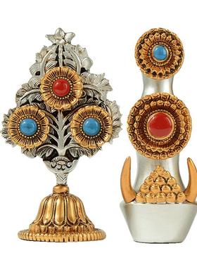 藏村树脂八供朵玛藏式客厅装饰品