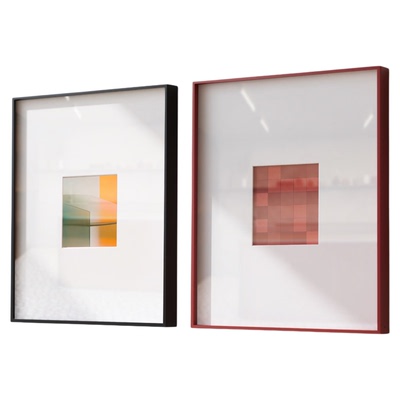 铝合金正方形相框挂墙白色窄边