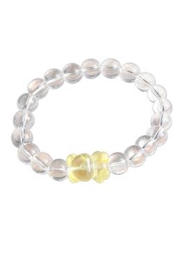 水晶手链白水晶金珀抱抱熊手串