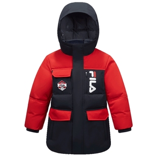 【斐护科技】FILA斐乐儿童童装羽绒服2025年冬季新款男小童中长款