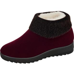 老北京布鞋女冬加绒防滑加厚奶奶中老年人2025新款妈妈保暖棉鞋子