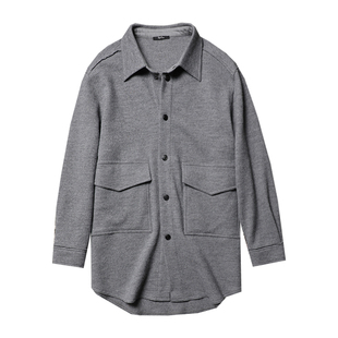 TANG TOWN 自制 空气感羊毛/蓬松厚暖/ 时髦大气廓形衬衫式外套