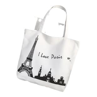 布兜上班手提包袋简约便携带帆布袋拎包麻绳购物袋新款拉链日韩版