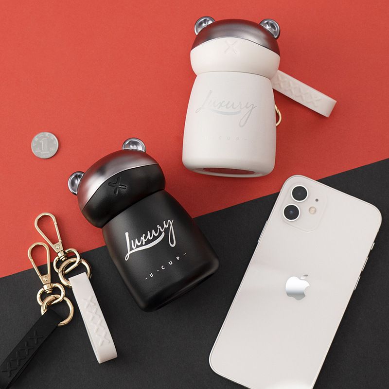 艾可思工厂可爱小巧挂件120mL配饰熊便携创意挂饰保温杯礼品杯子