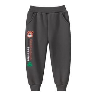 27home品牌童装秋冬季2026儿童卫裤加绒薄绒运动裤外贸男女童长裤