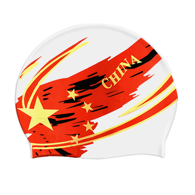 专业游泳帽防水硅胶成人内防滑多国旗帜男女无皱儿童泳帽国旗泳帽