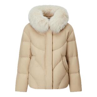 千仞岗2025秋冬新款短款羽绒服狐狸毛领加厚保暖奢华气质抗寒外套