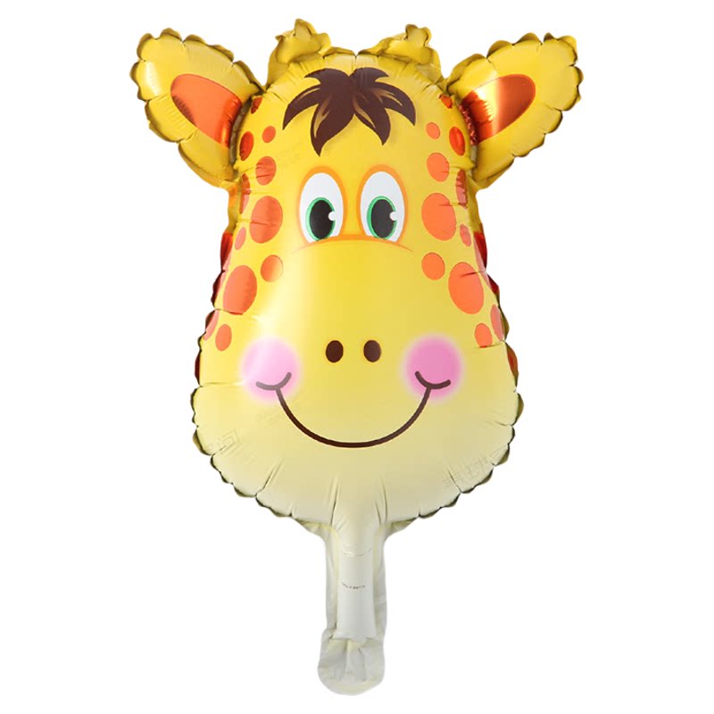 迷你动物铝膜铝箔气球 小号趣味儿童卡通手棒 生日聚会幼儿园装饰