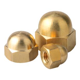 黄铜盖型螺母M3M4M5M6M8M10M12M14M16M18M20遮丑圆光头螺丝帽