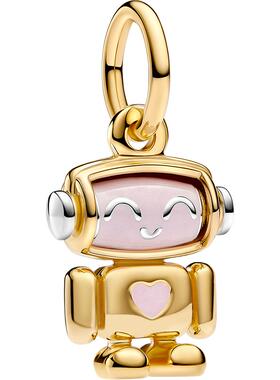 [双11抢先加购]Pandora潘多拉奥莱机器人可翻转灵动表情吊饰友谊