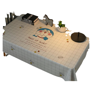 可爱书桌桌布防水PVC新款学生写字台ins办公桌课桌网红格子餐桌布