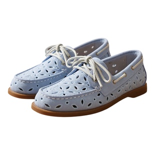 美国SPERRY镂空牛皮防水吸汗轻便原始经典帆船鞋女防滑真皮休闲鞋