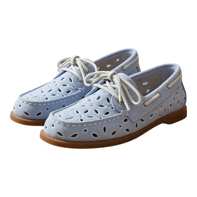美国SPERRY镂空牛皮防水吸汗轻便原始经典帆船鞋女防滑真皮休闲鞋