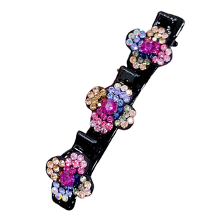 米龙饰品原创网红爆款满钻四叶草侧边夹后脑碎发刘海一字夹发饰