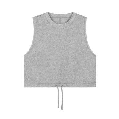 361无袖背心女款2026年夏季透气新款宽松休闲上衣纯色圆领T恤女装