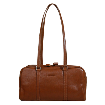 EZRO植鞣牛皮单肩腋下波士顿包