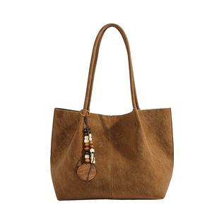 大容量复古麂皮绒托特包女2025新款休闲百搭手提包简约通勤单肩包