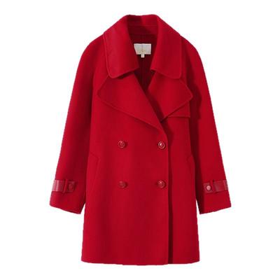 2024年秋季新款女装时尚简约高知都市感双面呢大衣PD1D21593L