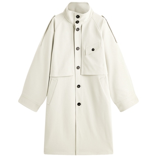 【商场同款】太平鸟风衣26春季新款斜纹阔版立领外套 B1BEG1251