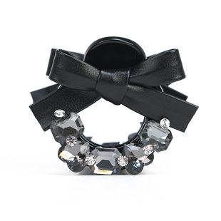 兰壹壹江流儿抓夹轻奢皮质蝴蝶结马尾小抓夹2024新款百搭发夹发饰