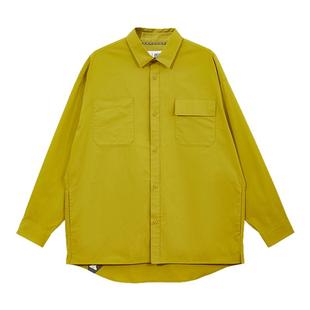 杰克琼斯新款时尚翻领纽扣刺绣宽松纯色上衣长袖衬衫外套男款男装