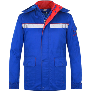 防静电工作服棉衣加油站棉袄男冬季保暖防寒冬装中石化劳保棉服男