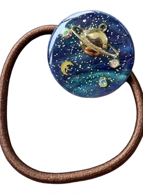 韩国梦幻星空土星发圈少女心宇宙星球头绳高弹力扎马尾皮筋头饰