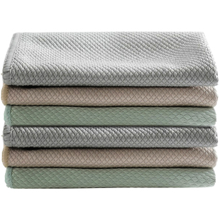 加大加厚擦玻璃布鱼鳞抹布家务清洁布吸水不掉擦毛巾洗碗布不留痕