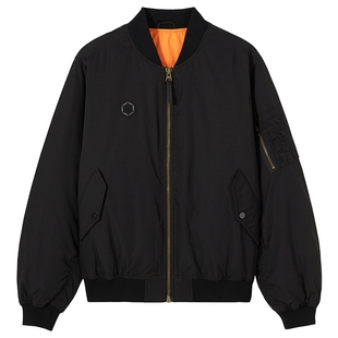 热风男士羽绒服2025年冬季新款飞行员夹克羽绒服时尚轻薄羽绒外套