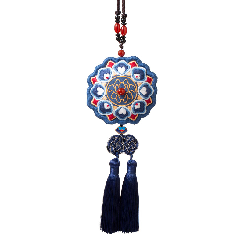放羊班香囊刺繡手工diy材料包國(guó)風(fēng)敦煌藻井平安符車掛件七夕禮物