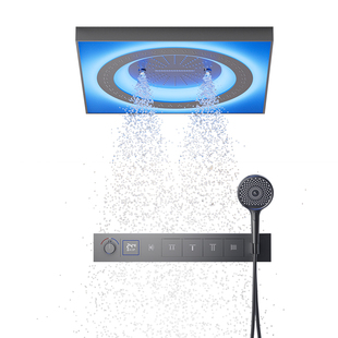 德希顿6080天幕暗装淋浴花洒套装内嵌入墙隐藏式隐形吊顶肩喷按摩