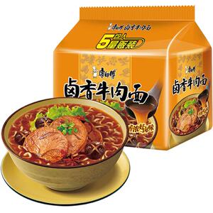 康师傅方便面经典袋卤香牛肉面85g*5袋装泡面速食面夜宵即食面
