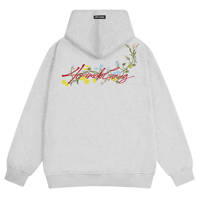 404MOB花卉字母刺绣重磅连帽卫衣