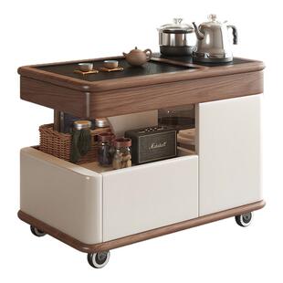 全实木沙发边柜阳台移动小茶桌烧水壶一体泡茶桌家用茶水柜边几柜