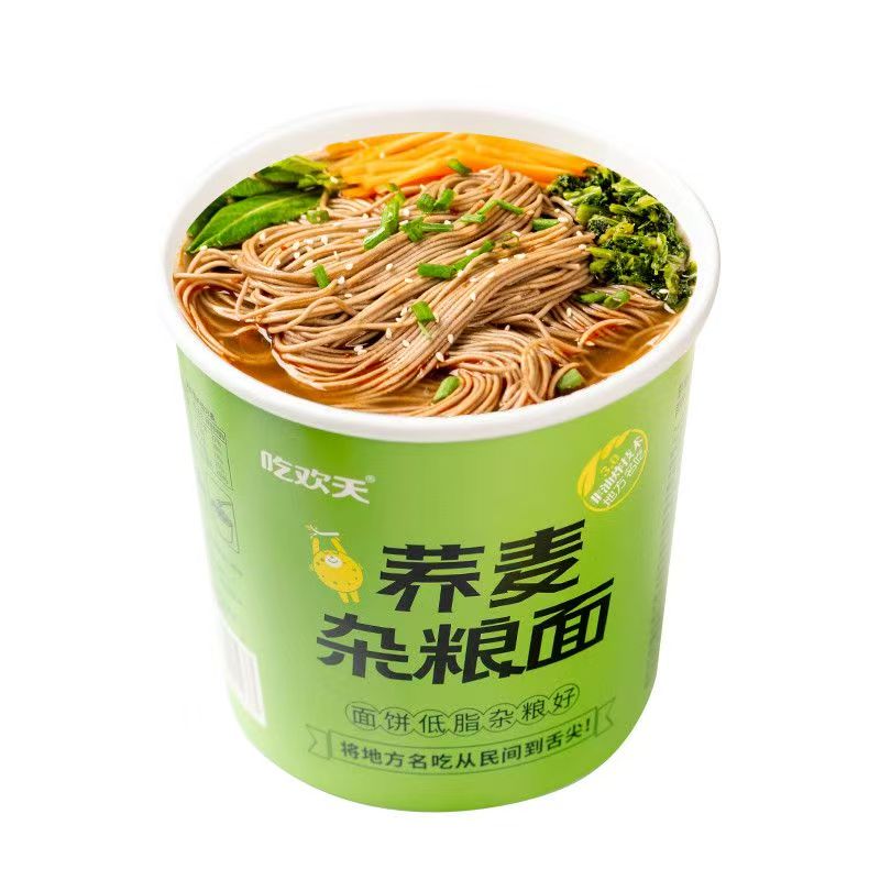 吃欢天荞麦杂粮面桶装